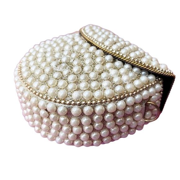 BRIDAL FORMAL PEARL MINI CLUTCH CROSSBODY BAG - Picture 12 of 14